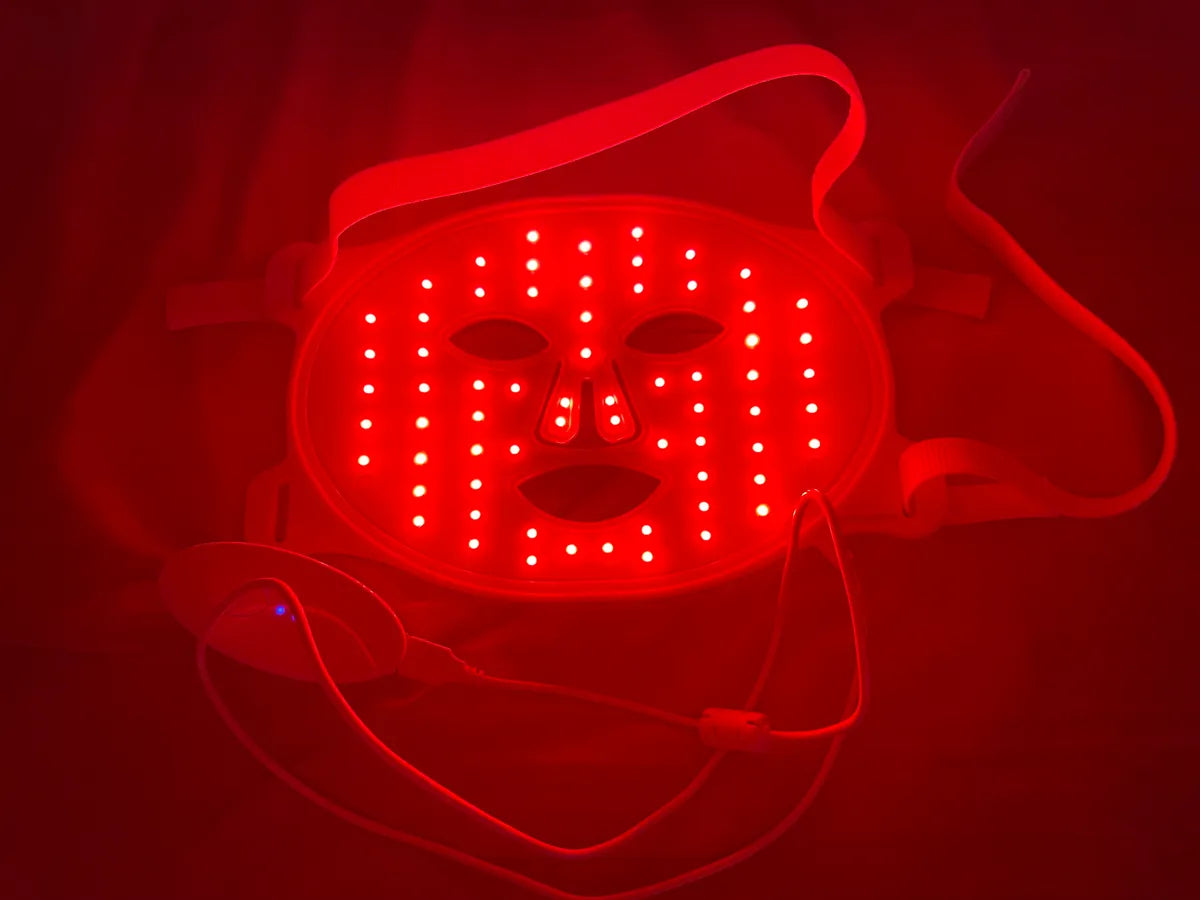 Professional LED Face Mask with Red, Blue & Green Light – Anti-Aging Skincare Device